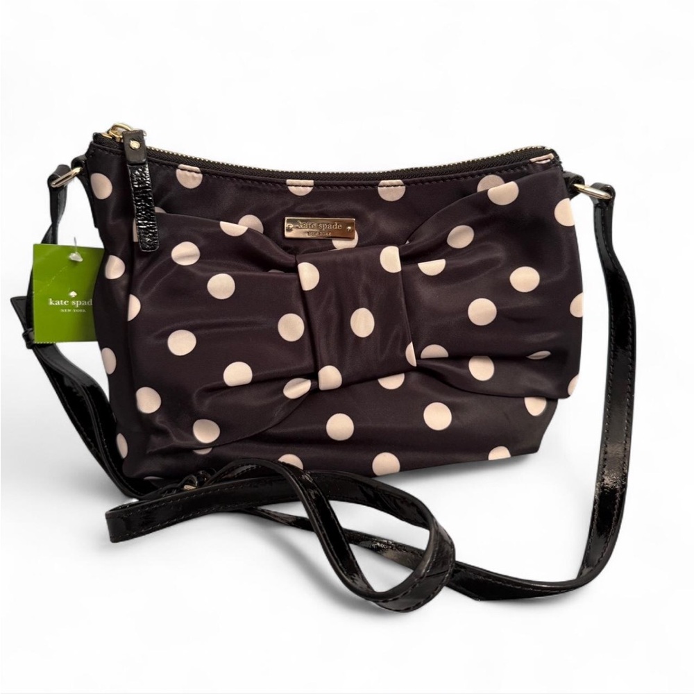 Kate Spade Black and White Polka Dot Crossbody Bag